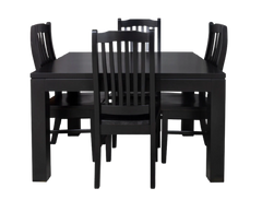 Solid Wood Dining Suite Black