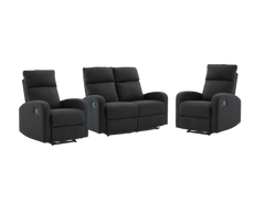SupreCoz 2RR + R + R Recliner Suite Black