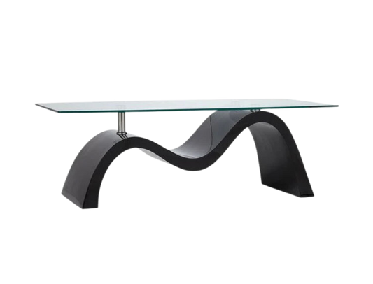 Wave Glasstop Coffee Table Black