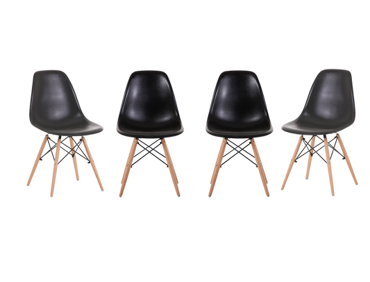 Thrifty Dining Chairs Set of 4 Black