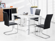 Lisa 1.5M 5 Pcs Dining Suite with Black Chairs | Furniture World Auckland