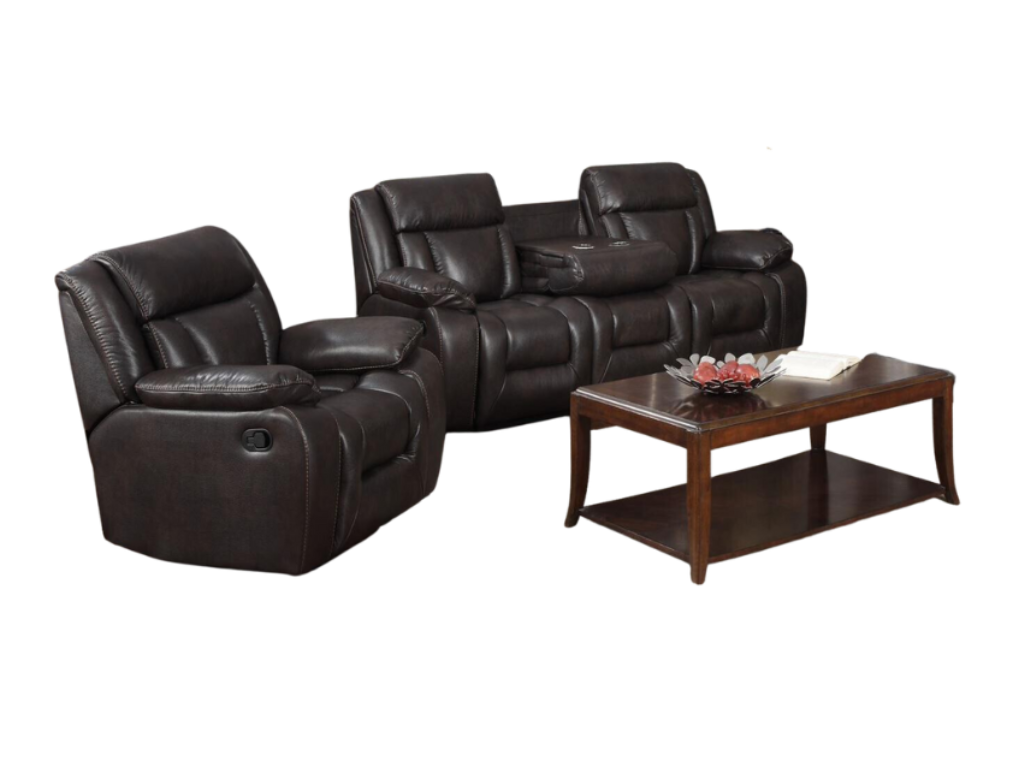 Luxe 3RR + R Recliner Suite Dark Brown