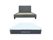 Sleeptime  Bed Frame Linen Grey + Sleeptime Spazor Pocket Spring Mattress - Image 4 | Furniture World NZ