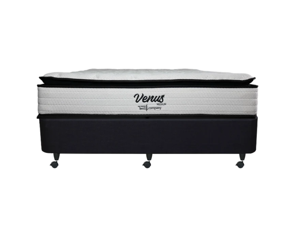 NZ Made Duracast Hotel Bed Base with Casters+ Venus Medium Mattress