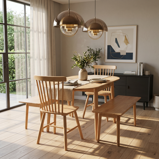 Regal Drop Leaf Wooden Dining Suite - lifestyle