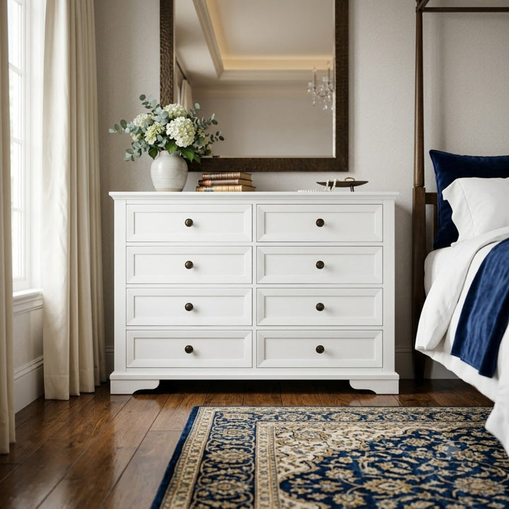 Sienna 8 Drawer Dresser - White