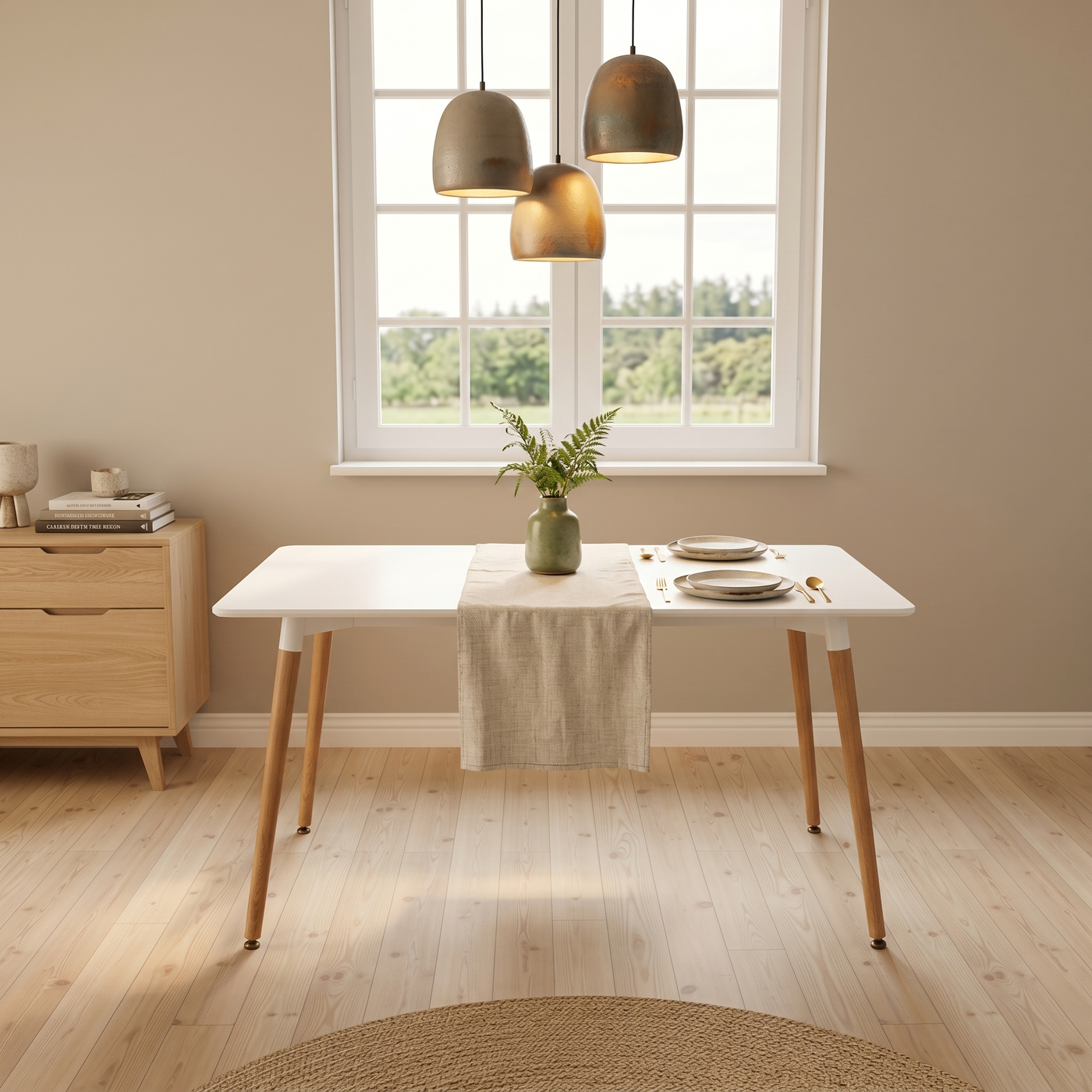 Thrifty 1.2M Dining Table White - lifestyle