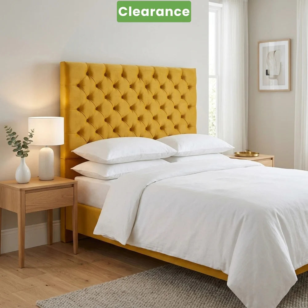 Athens Tufted Square Headboard Turmeric | Furniture World NZ