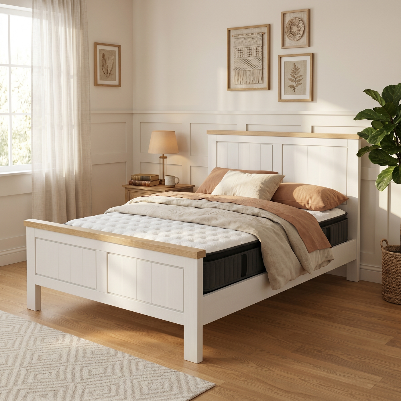 Urbannest Bed Frame + SleepTime Pocket Pillowtop Mattress - lifestyle