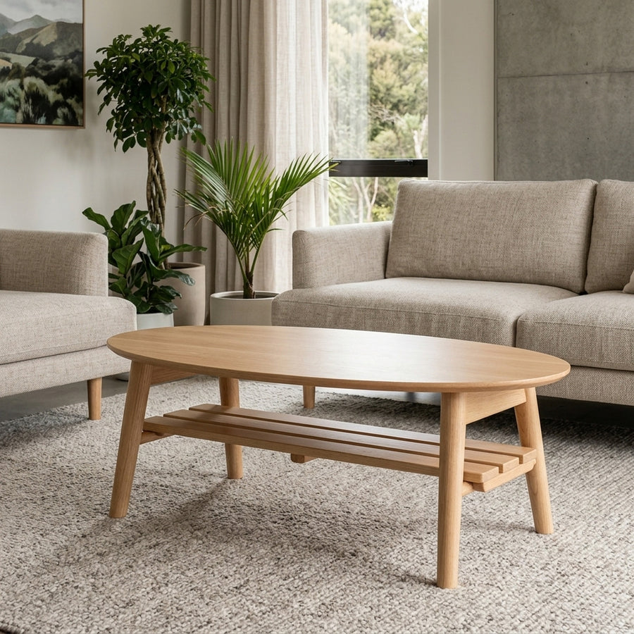 Legacy Wooden Coffee Table Oak Colour - lifestyle