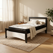 Maverick Bed Frame (Black/White) + Sleepmax PP Pro Mattress - lifestyle