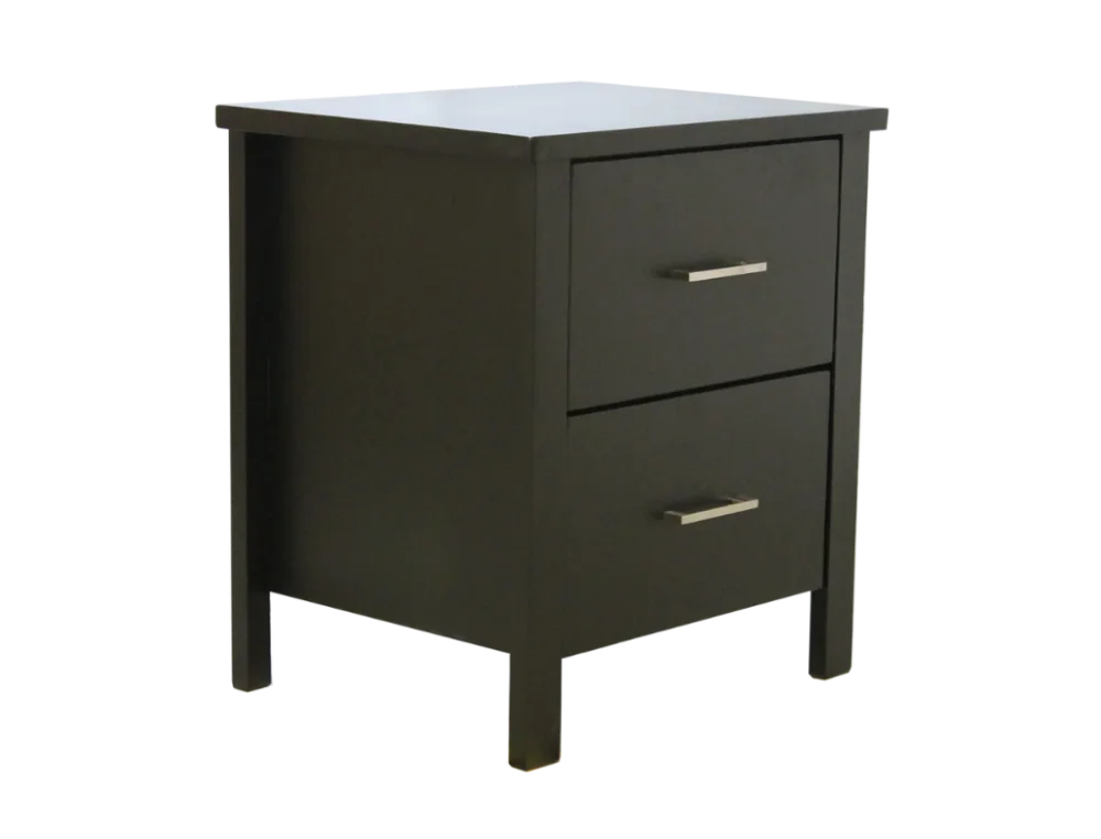 Bella 2 Drawer Bedside - Black Colour