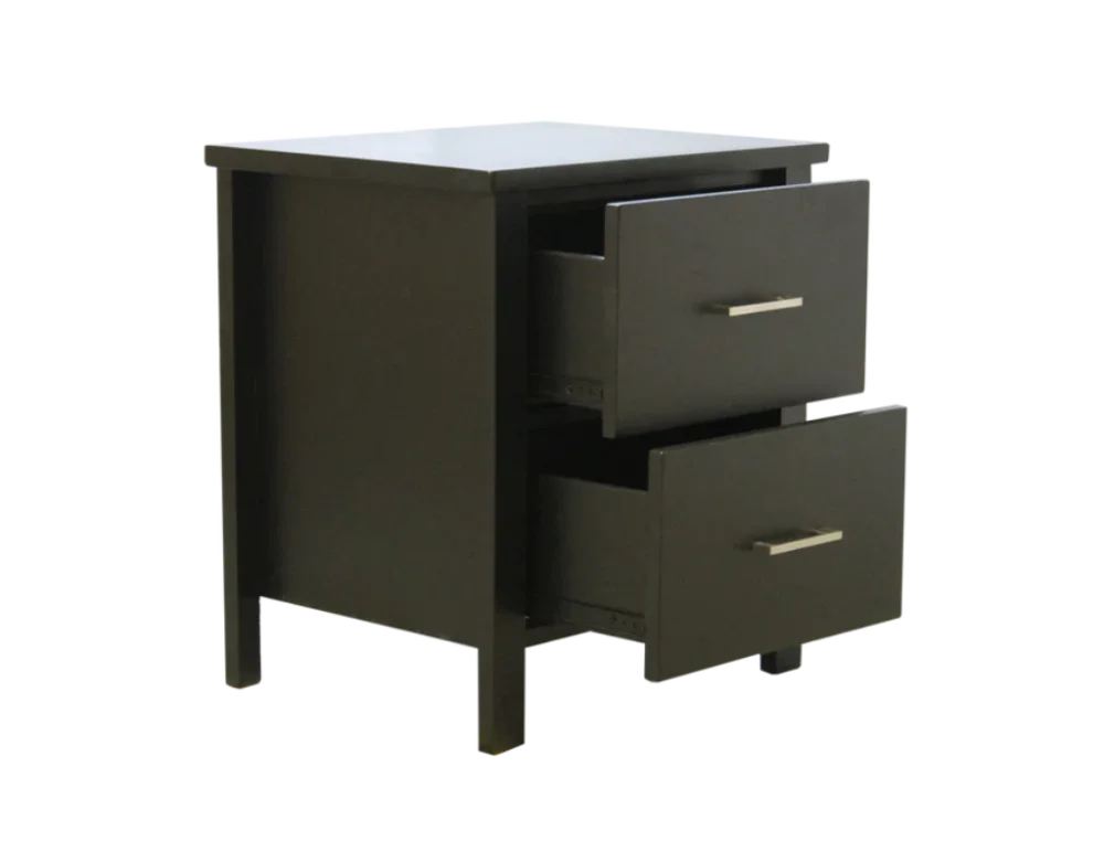 Bella 2 Drawer Bedside - Black Colour