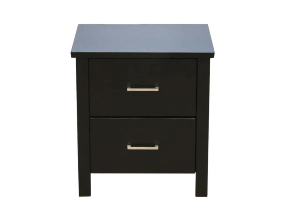 Bella 2 Drawer Bedside - Black Colour