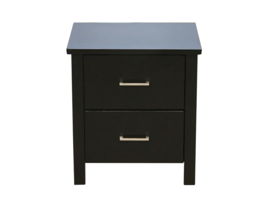 Bella 2 Drawer Bedside - Black Colour