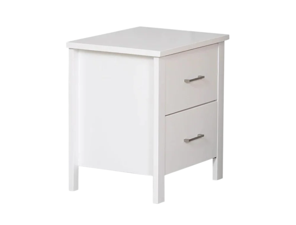 Bella 2 Drawer Bedside - White Colour