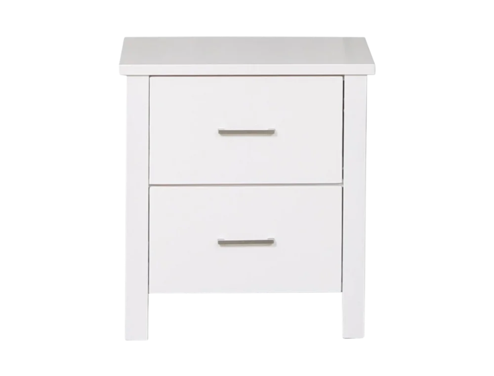 Bella 2 Drawer Bedside - White Colour