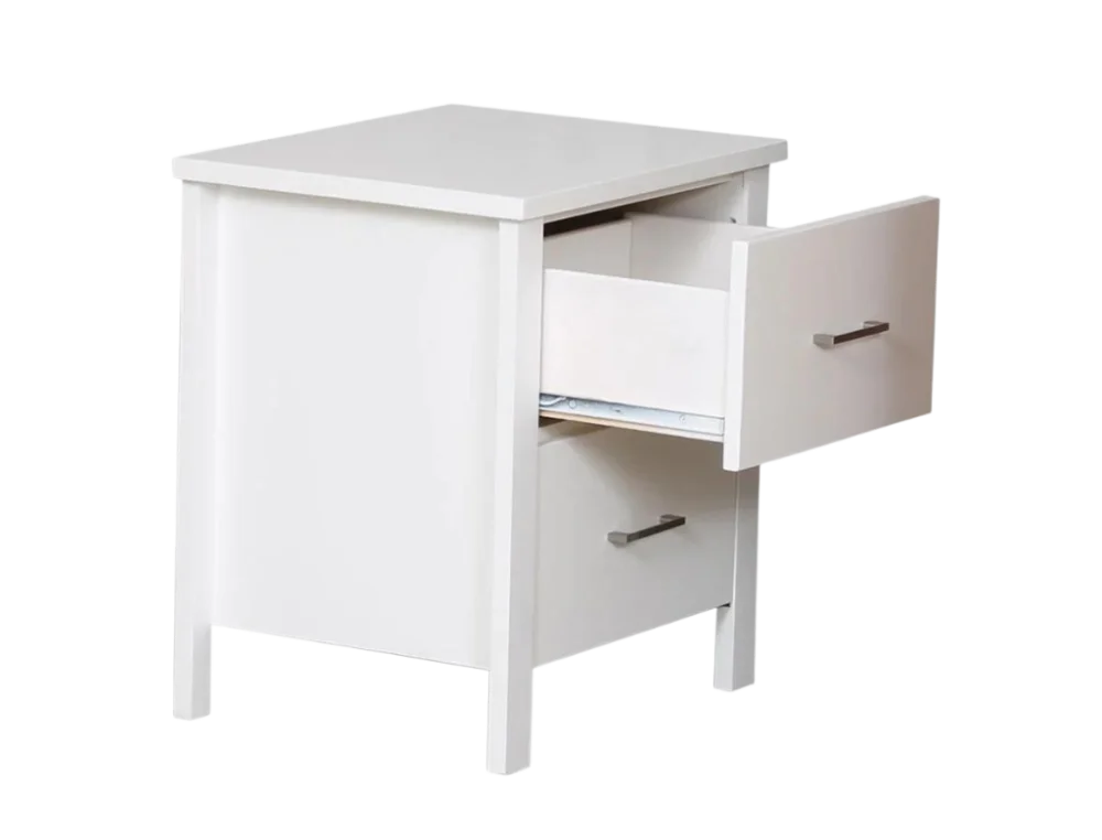 Bella 2 Drawer Bedside - White Colour