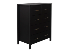 Bella 5 Drw Tallboy Black