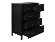 Bella 5 Drw Tallboy Black