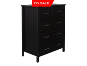 Bella 5 Drw Tallboy Black