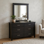 Bella 6 Drw Black Dresser / Mirror | Furniture World NZ