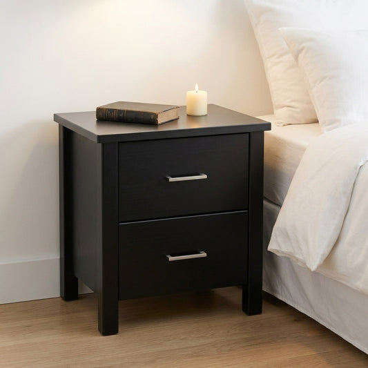 Bella 2 Drawer Bedside - Black Colour