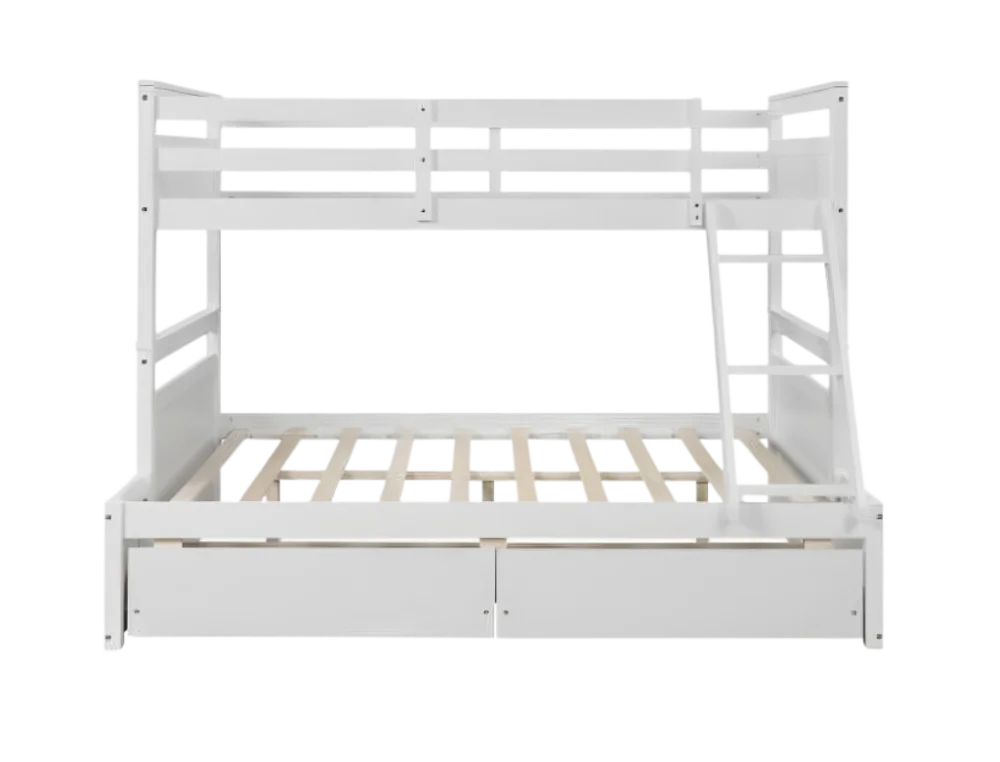 Bella Bunk (S+D) White With 2 Bottom Drws