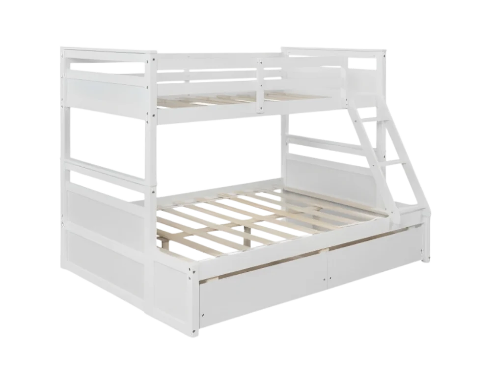 Bella Bunk (S+D) White With 2 Bottom Drws