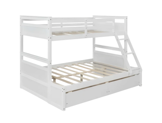 Bella Bunk (S+D) White With 2 Bottom Drws