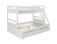 Bella Bunk (S+D) White With 2 Bottom Drws (with Mattress)