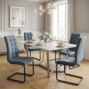 Belmont Fabric Dining Chairs Grey — Set of 4
