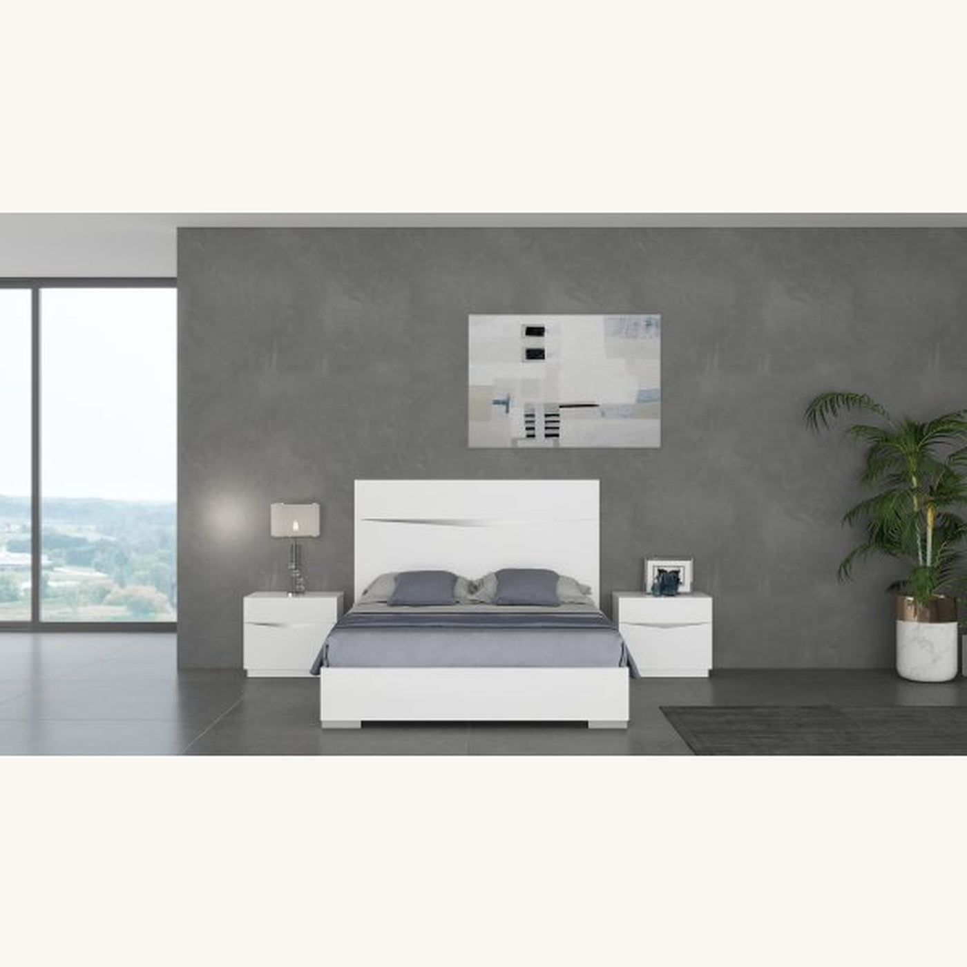 Orewa Bed Frame — Queen / White [Furntech SKU: BF4002-OW-Q]
