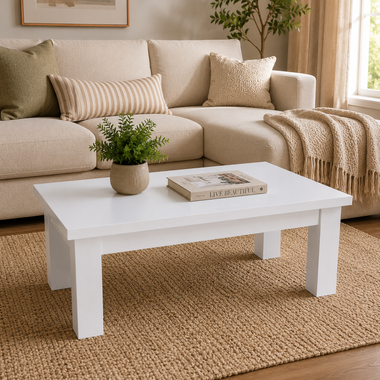 Essential wooden Coffee Table White colour