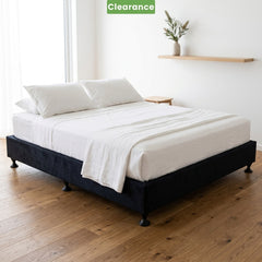 Flexi Bed Base in a Box-Black Velvet Queen - Floor model