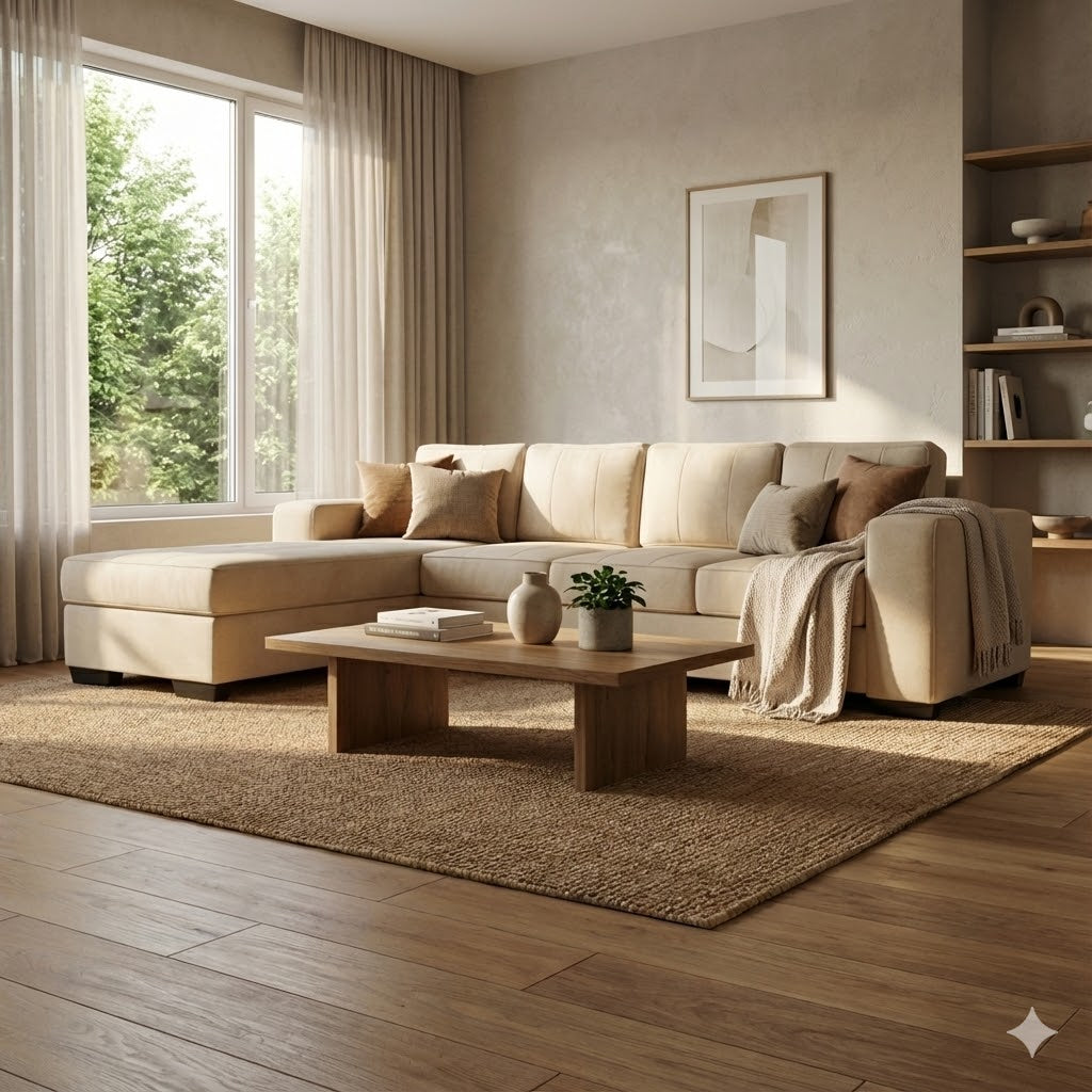 NZ Made Evoque 4 Seater with Chaise Corner Sofa