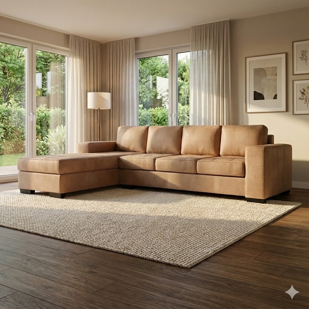 NZ Made Evoque 4 Seater with Chaise Corner Sofa