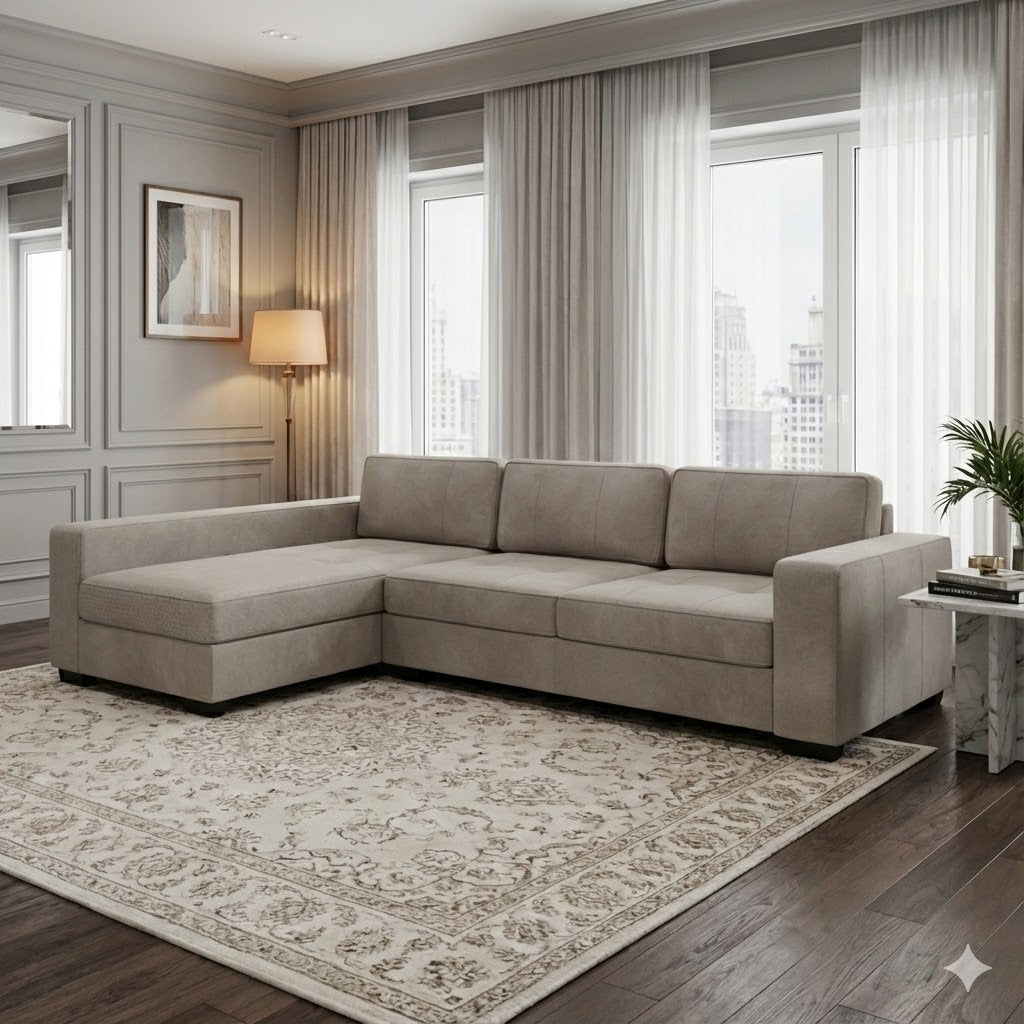 NZ Made Evoque Long-Arm with Chaise Corner Sofa