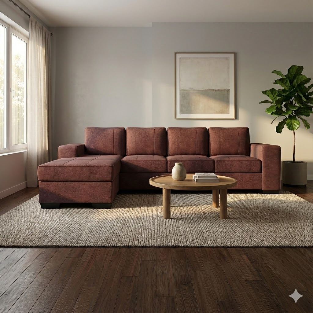 NZ Made Evoque 4 Seater with Chaise Corner Sofa