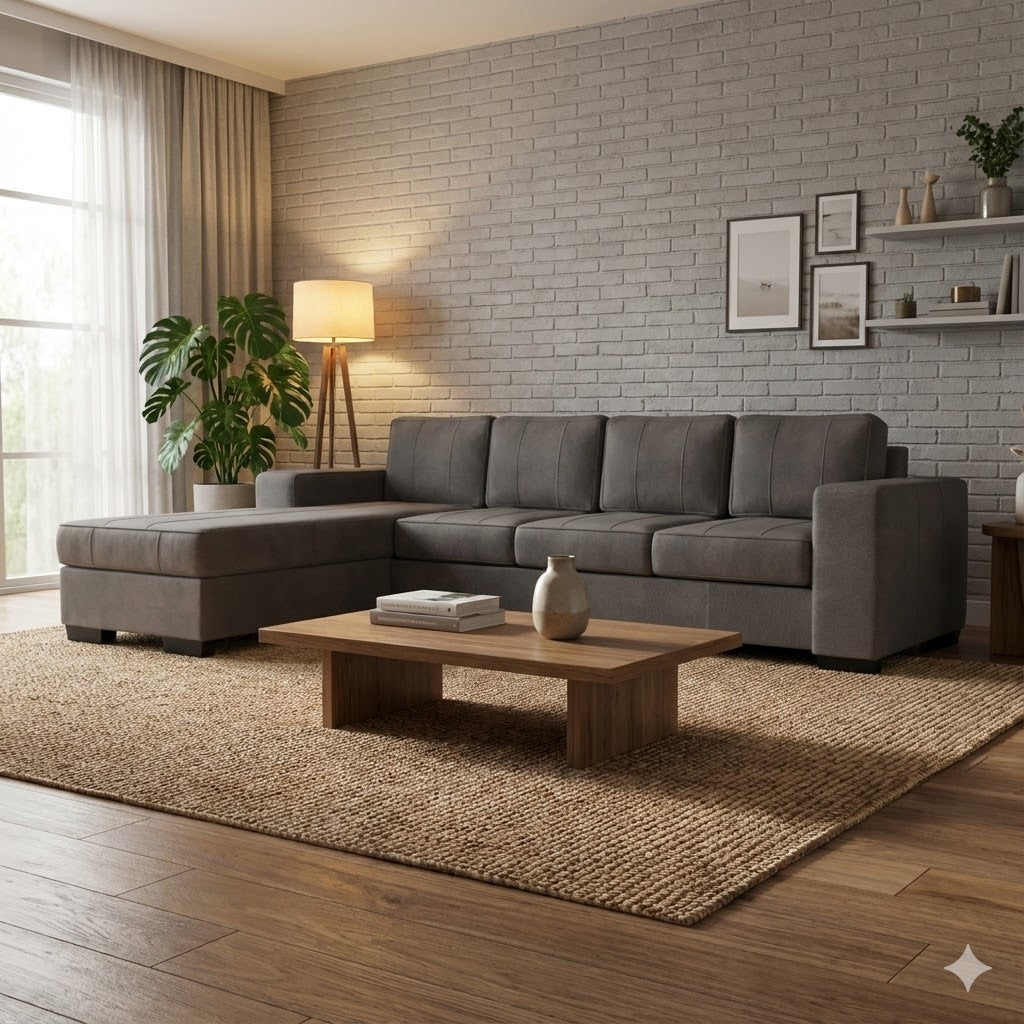 NZ Made Evoque 4 Seater with Chaise Corner Sofa