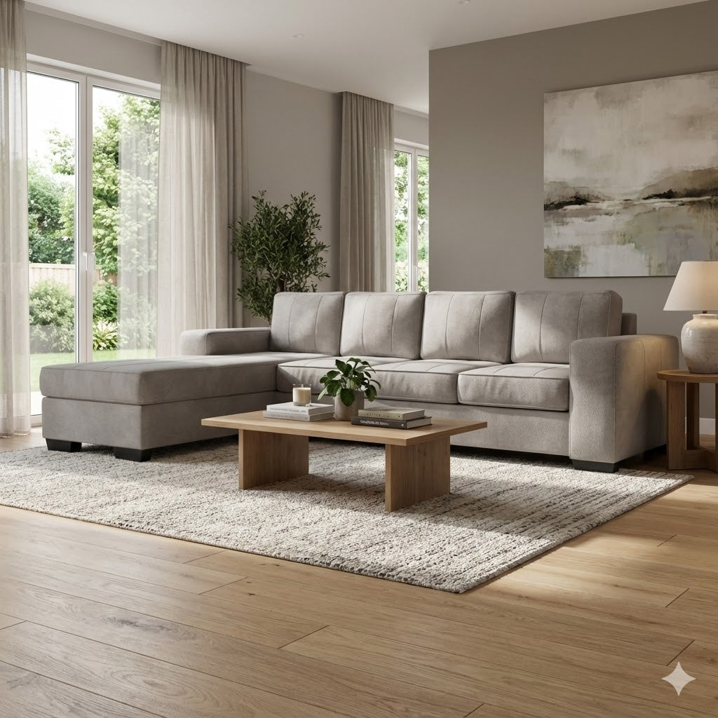 NZ Made Evoque 4 Seater with Chaise Corner Sofa