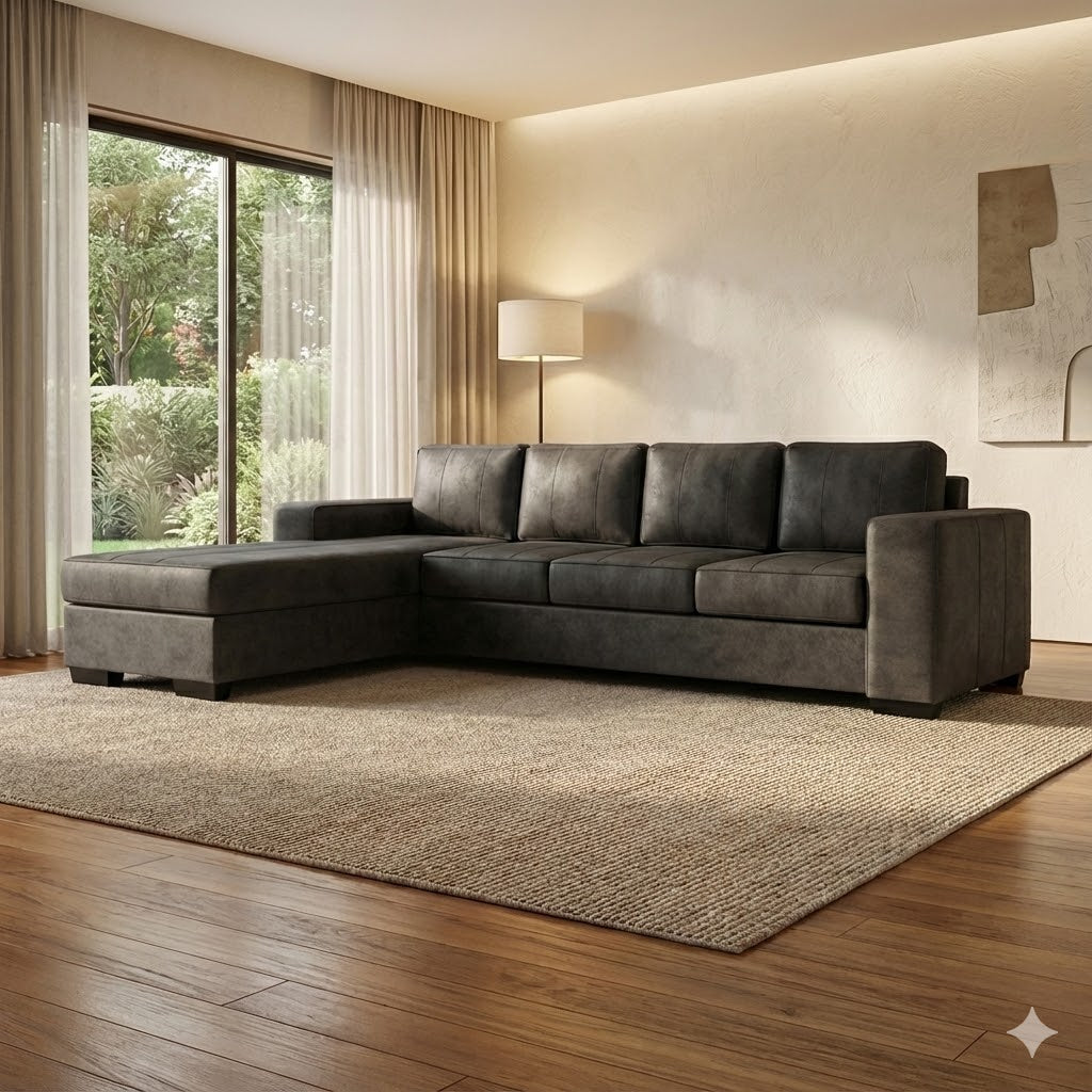 NZ Made Evoque 4 Seater with Chaise Corner Sofa