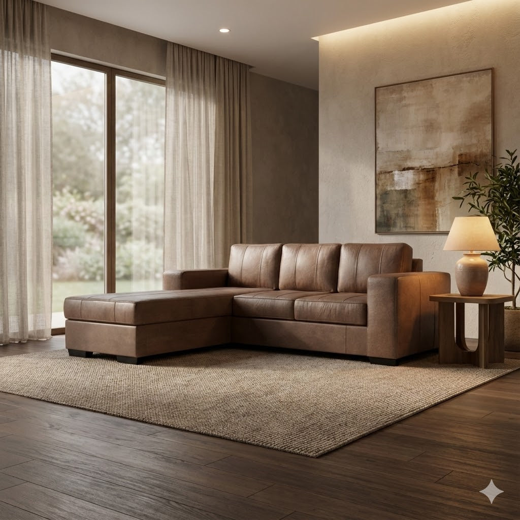 NZ Made Evoque 3 Seater with Chaise Corner Sofa