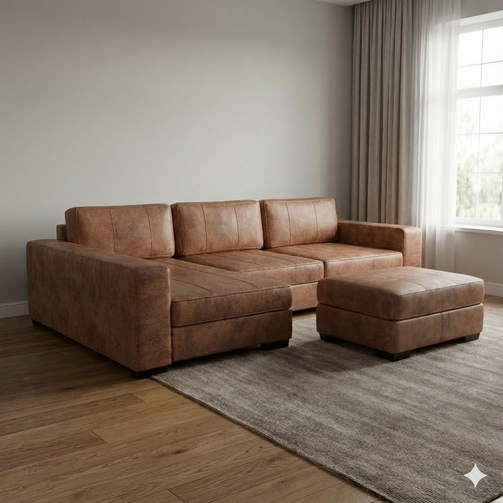 NZ Made Evoque Long-Arm with Chaise Corner Sofa