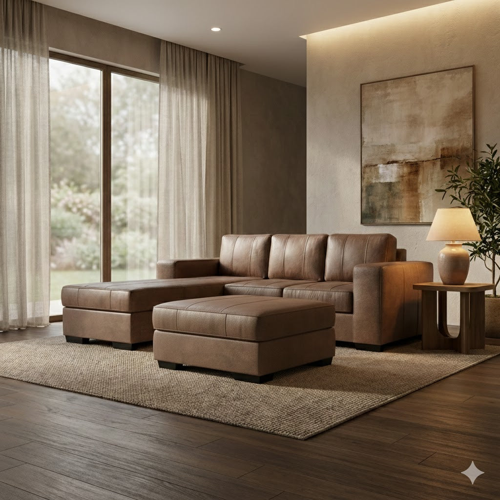 NZ Made Evoque 3 Seater with Chaise Corner Sofa