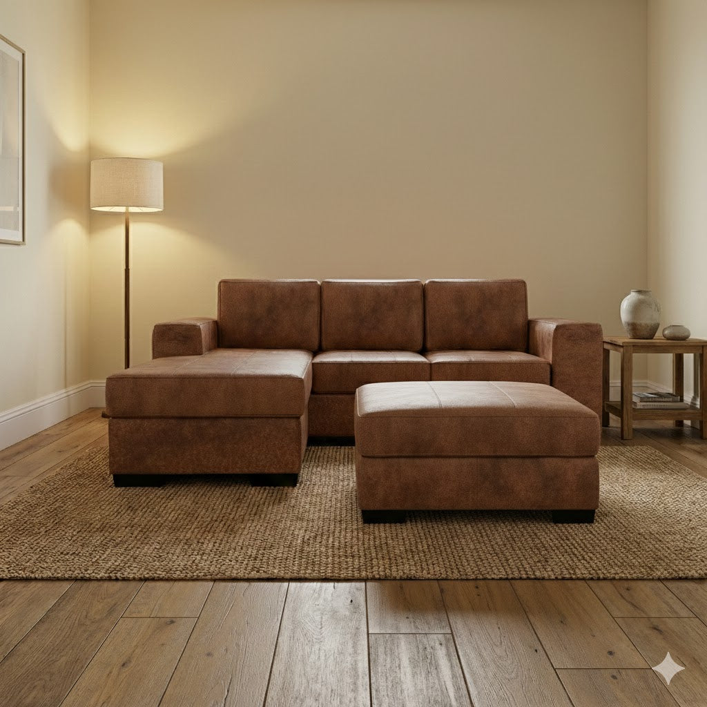 NZ Made Evoque 3 Seater with Chaise Corner Sofa