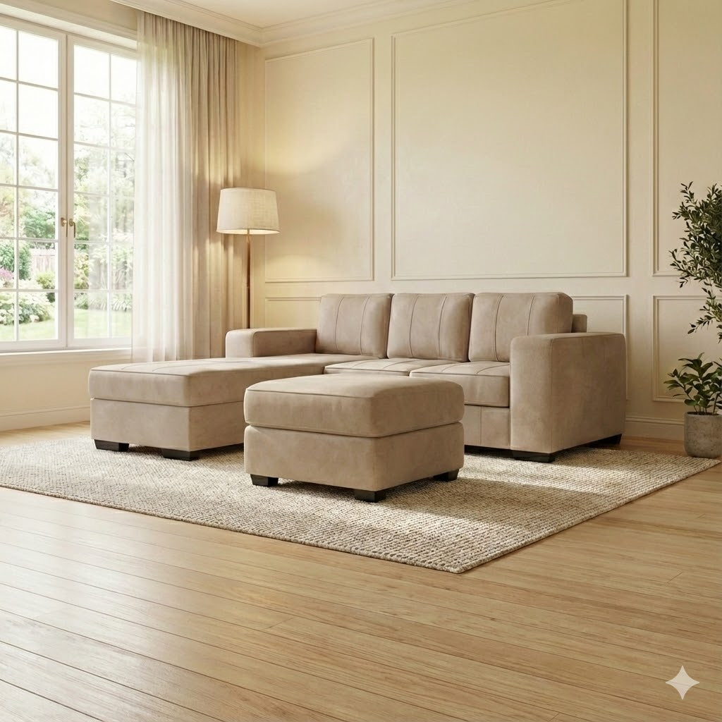 NZ Made Evoque 3 Seater with Chaise Corner Sofa