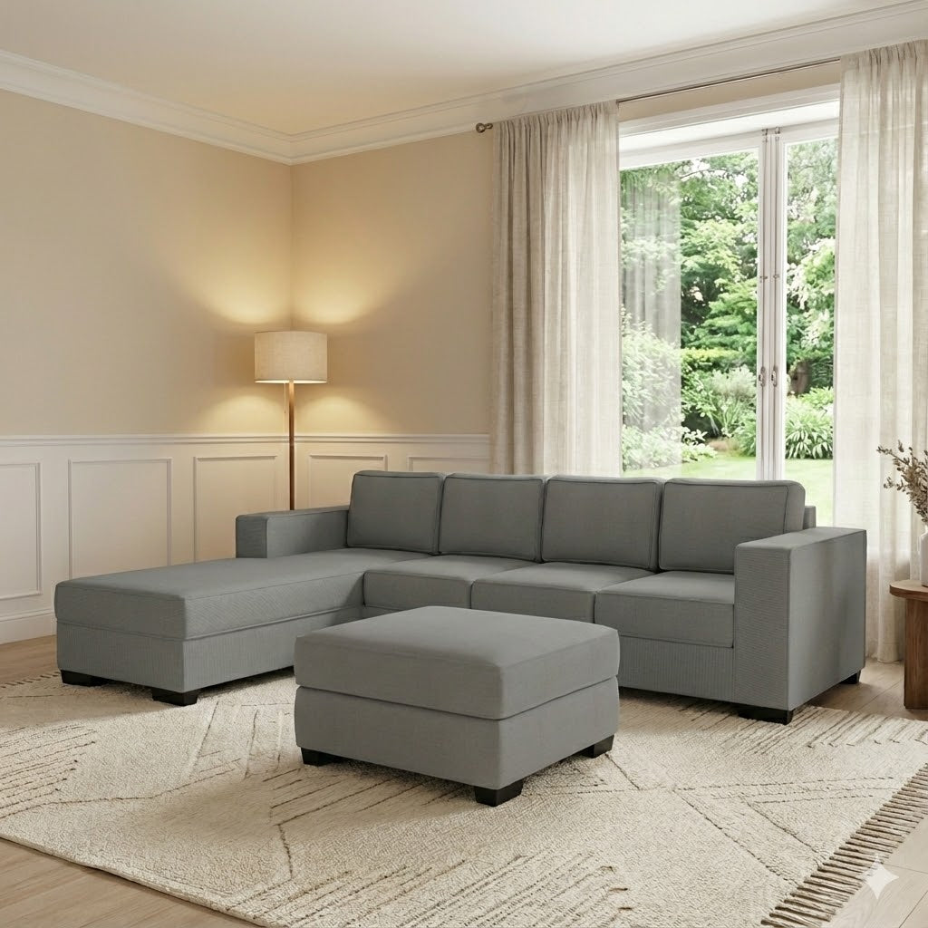 Kiwi Comfort NZ Made 4-Seater Corner Sofa with Chaise