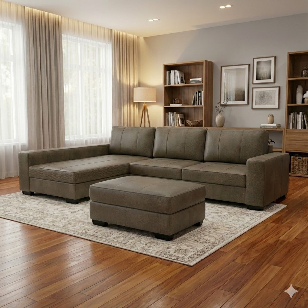 NZ Made Evoque Long-Arm with Chaise Corner Sofa