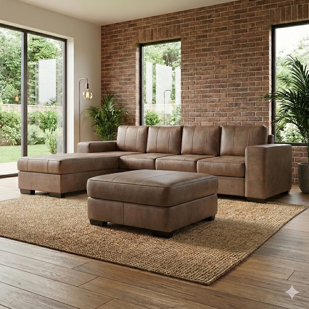 NZ Made Evoque 4 Seater with Chaise Corner Sofa